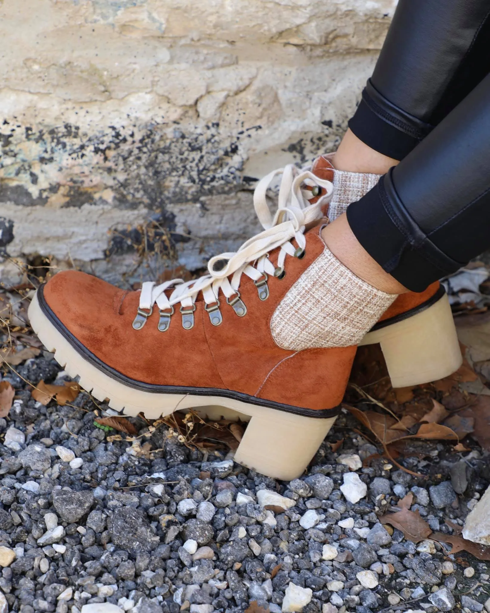 #23 "Monroe Rust Suede Heeled Boots" SIZE 8