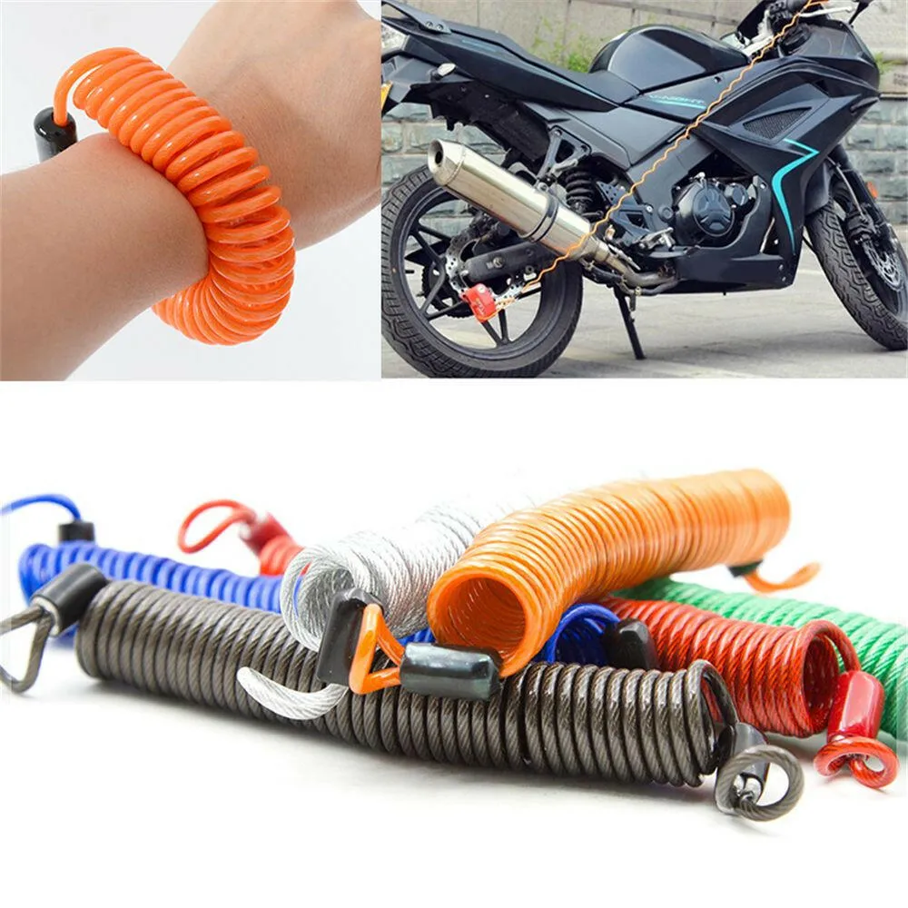 2.5m Safety Disc Brake Anti-theft Security Reminder Motorcycle Alarm Bold Spring Cable Helmet Wire Bicycle Lock Rope