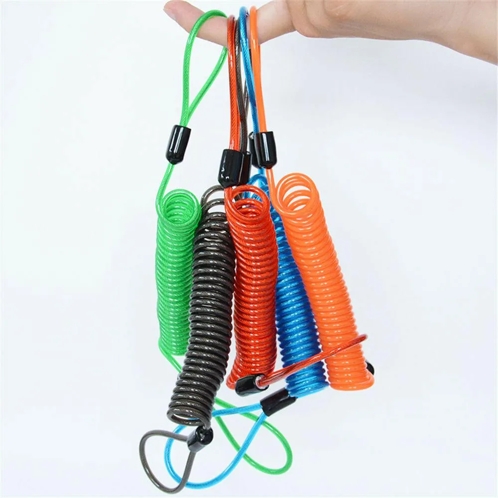 2.5m Safety Disc Brake Anti-theft Security Reminder Motorcycle Alarm Bold Spring Cable Helmet Wire Bicycle Lock Rope