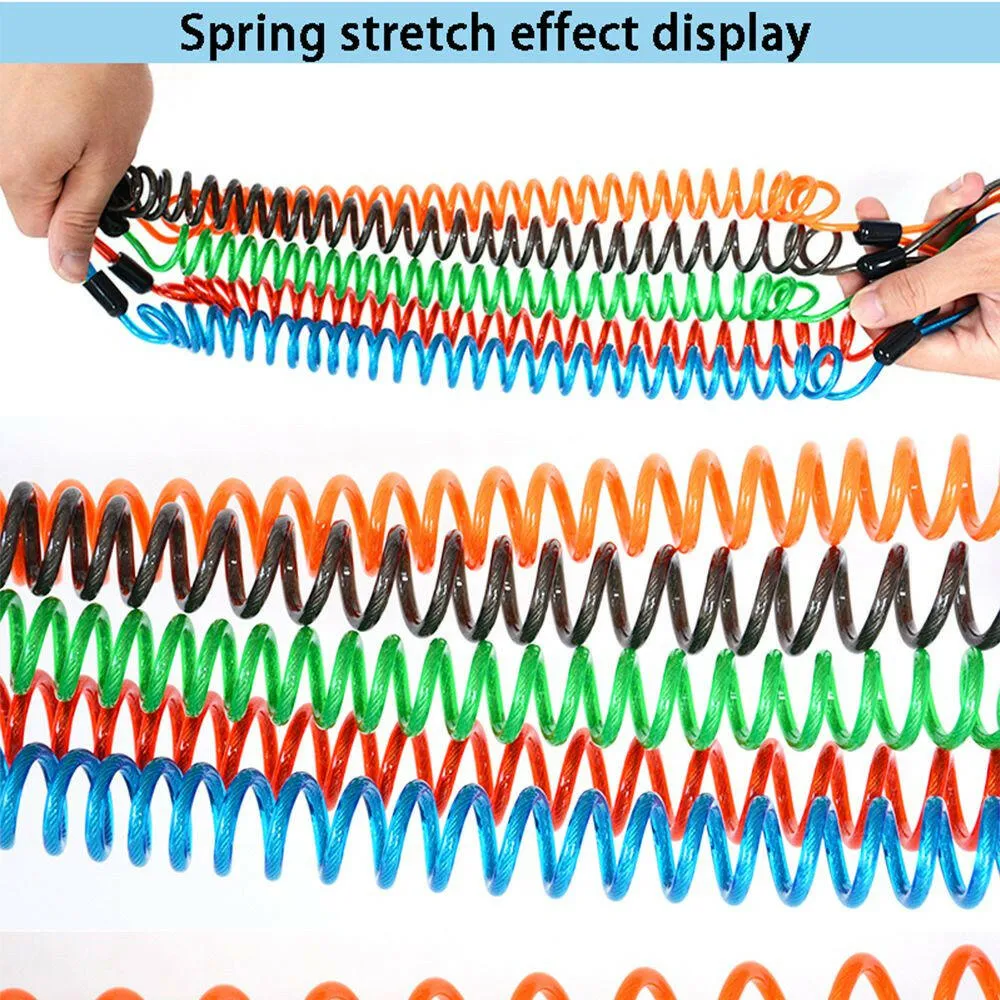 2.5m Safety Disc Brake Anti-theft Security Reminder Motorcycle Alarm Bold Spring Cable Helmet Wire Bicycle Lock Rope