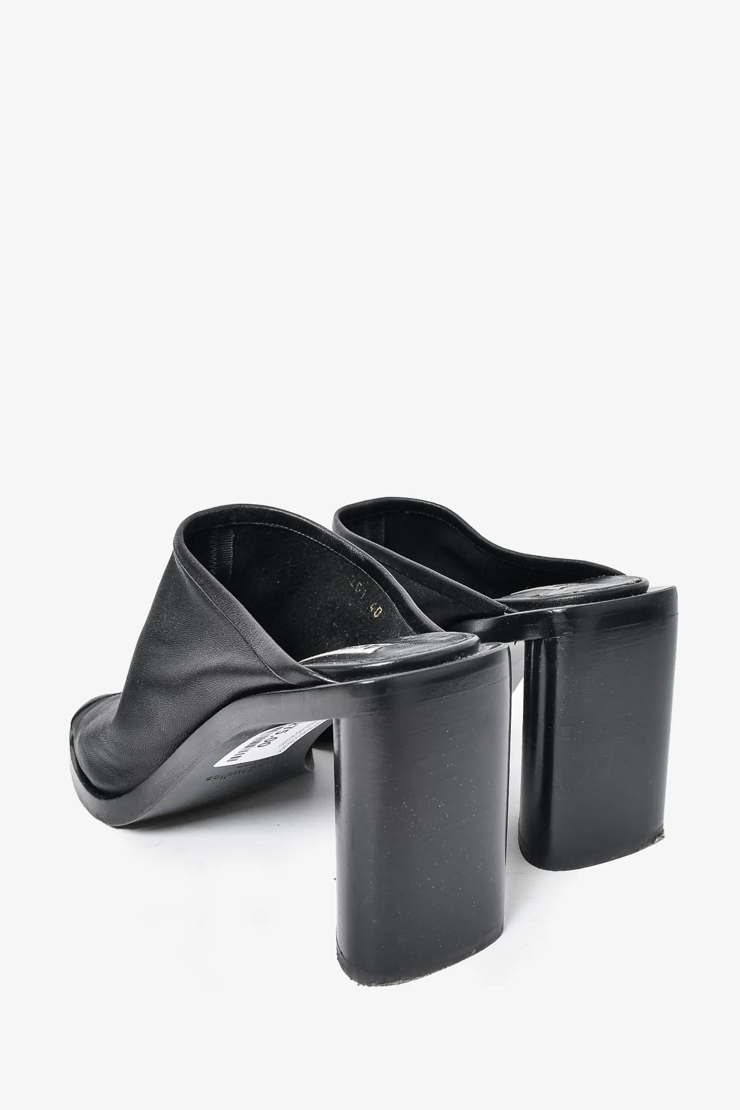 Acne Studios Black Leather Heeled Mules Size 10