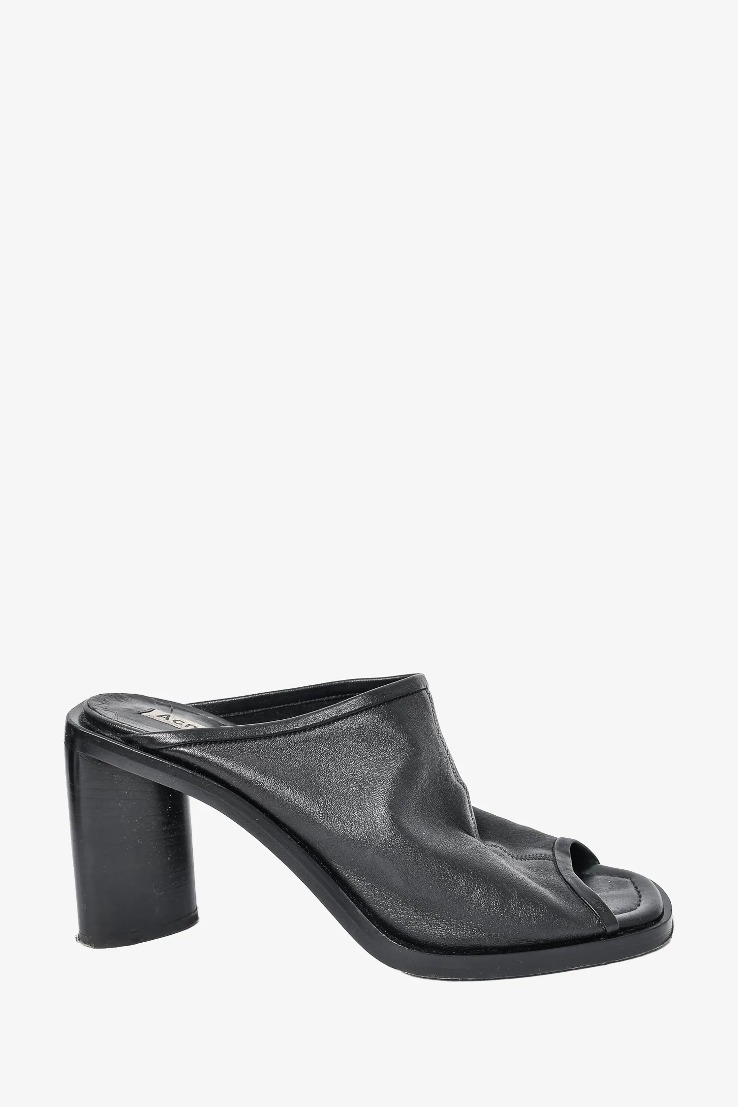 Acne Studios Black Leather Heeled Mules Size 10