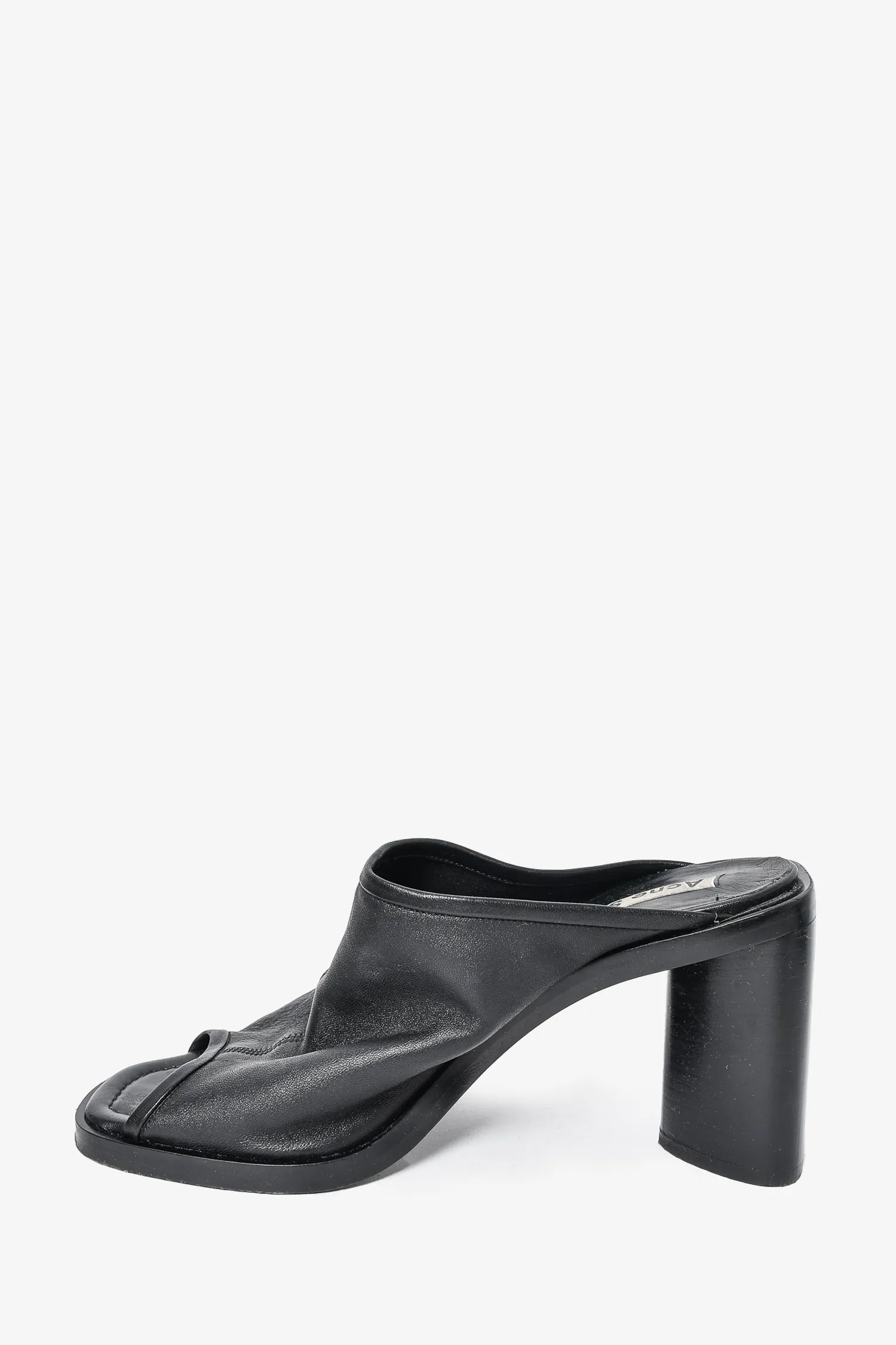 Acne Studios Black Leather Heeled Mules Size 10