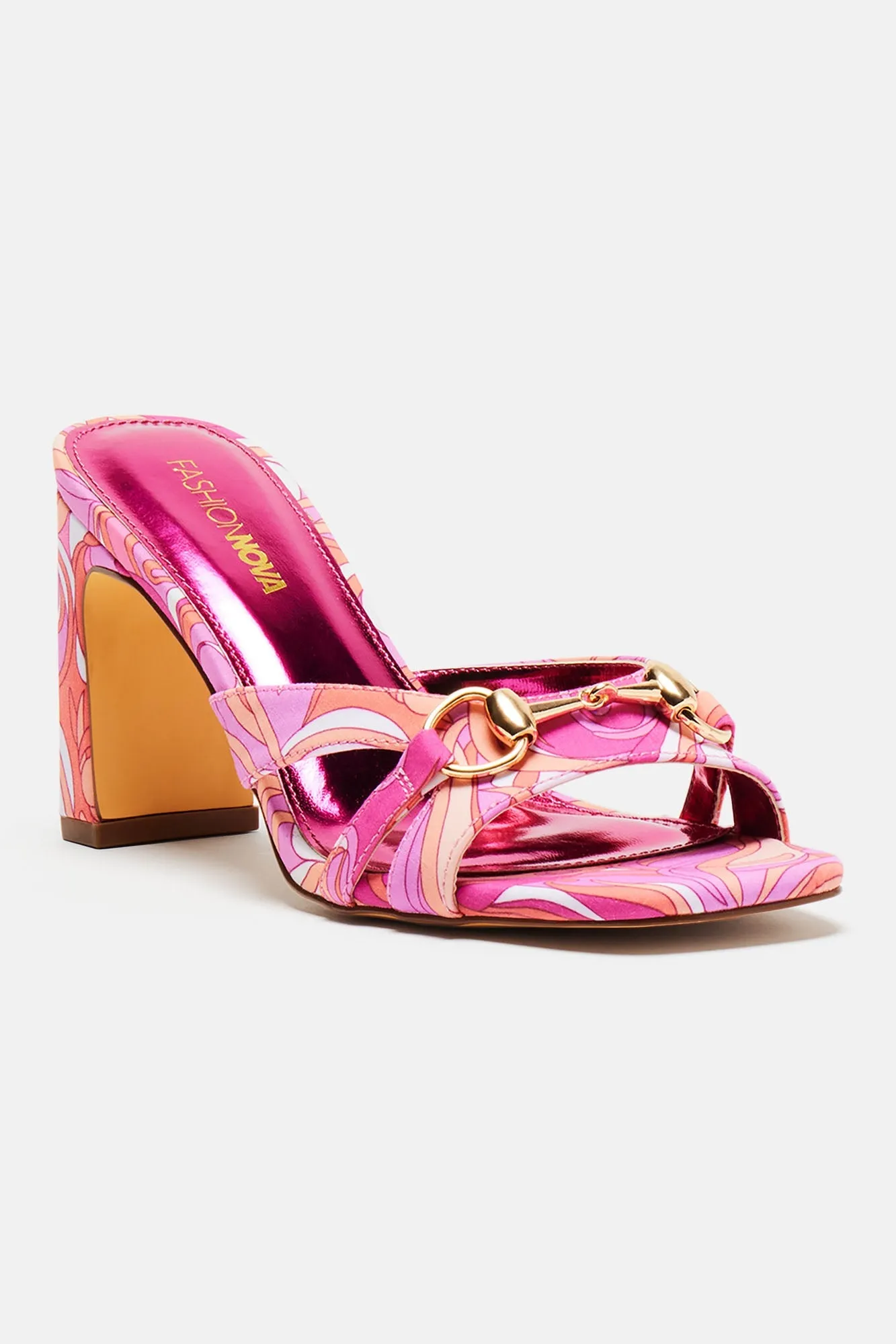 Amozae-Alaina Printed Heeled Mules - Pink/combo