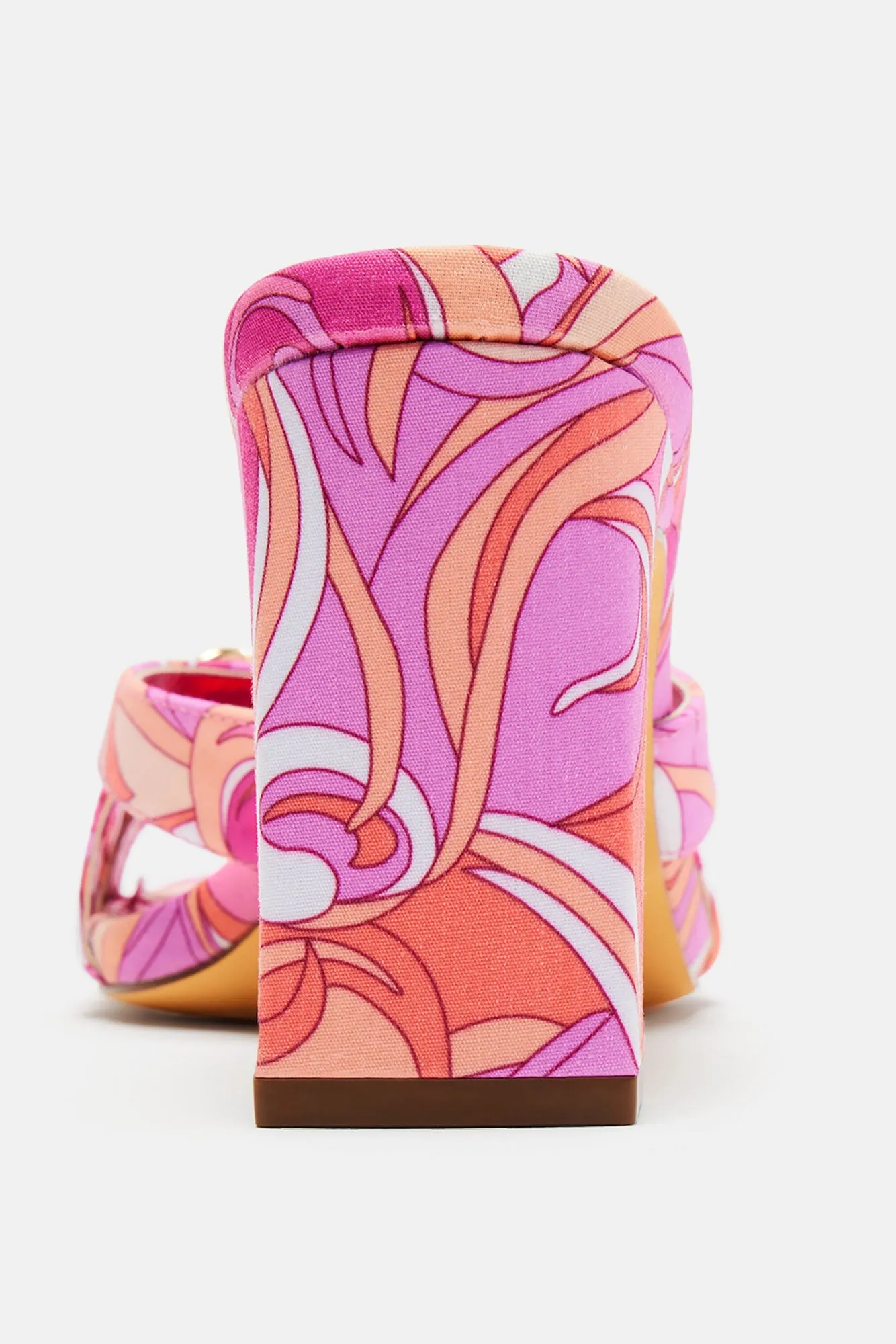 Amozae-Alaina Printed Heeled Mules - Pink/combo