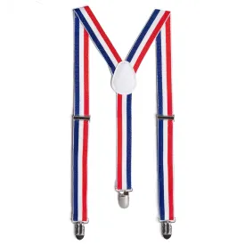 ArtCreativity Patriotic USA Suspenders - 1 Piece - Red, White, and Blue 4th of July Accessories - American Flag for Suspenders for Independence Day Outfit - Uncle Sam Costume Accessories