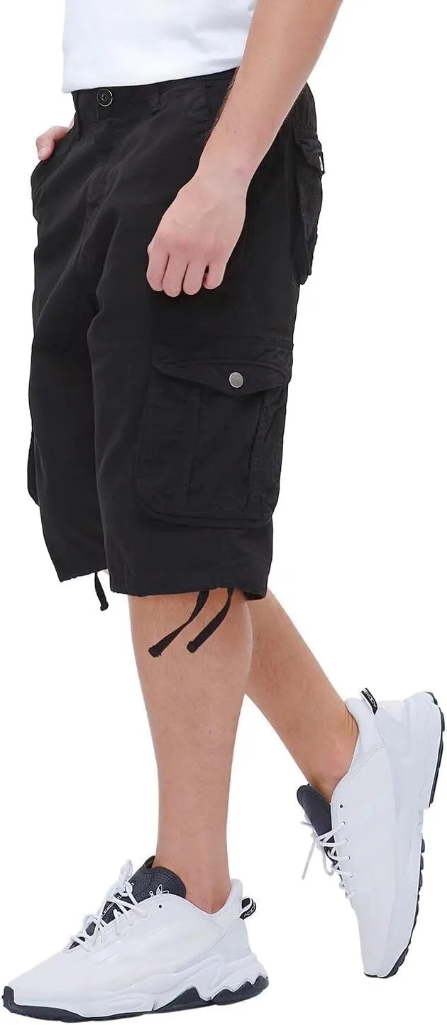 BEST SOUTH Men's Long Cargo Shorts Casual Below Knee 13 Inches Capri Shorts Relaxed Fit with Pockets