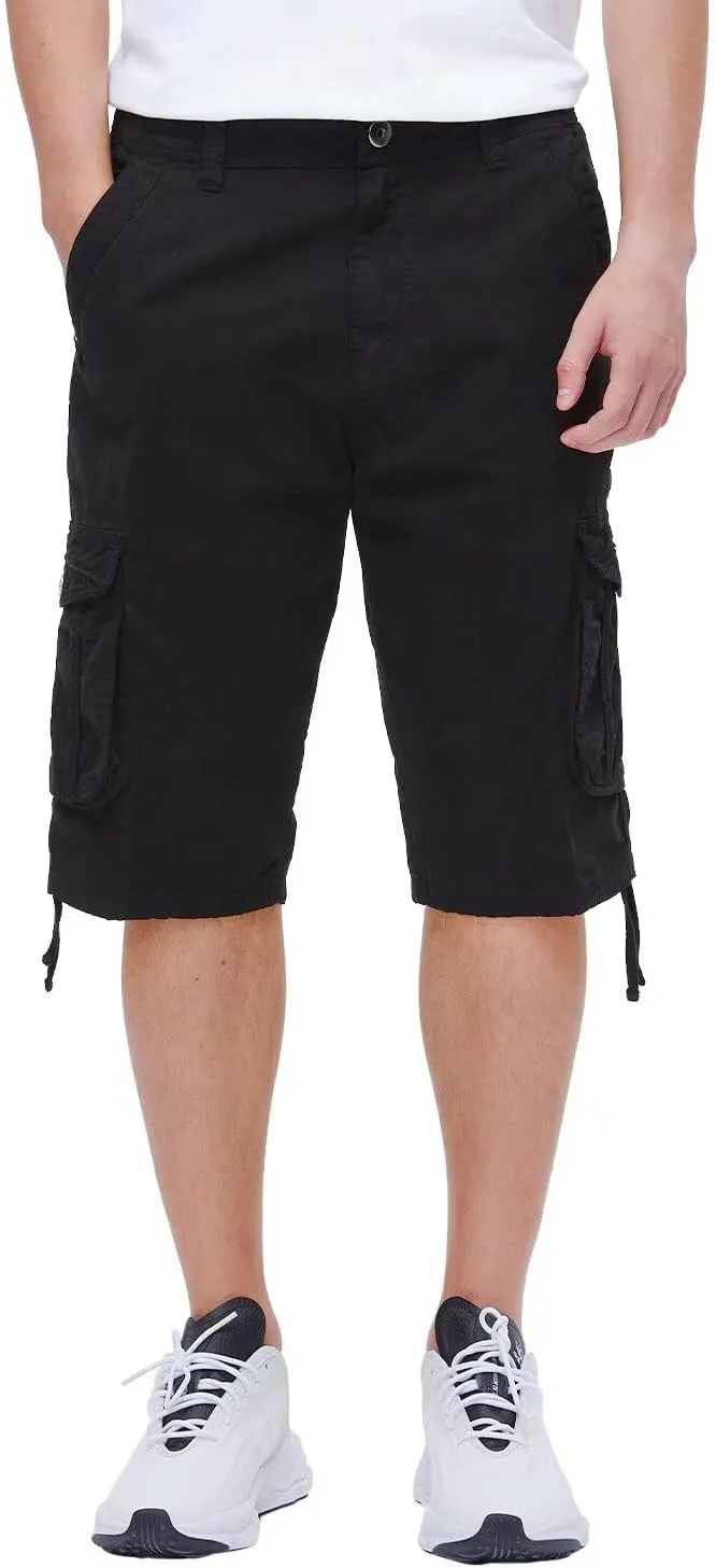 BEST SOUTH Men's Long Cargo Shorts Casual Below Knee 13 Inches Capri Shorts Relaxed Fit with Pockets