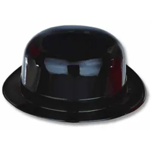 Black Plastic Derby Hat | 1ct