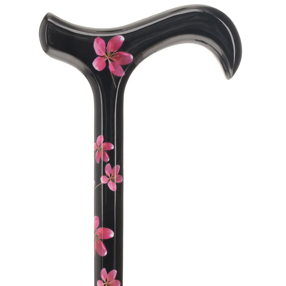 Blossoming Pink Flower Derby Cane - Carbon Fiber
