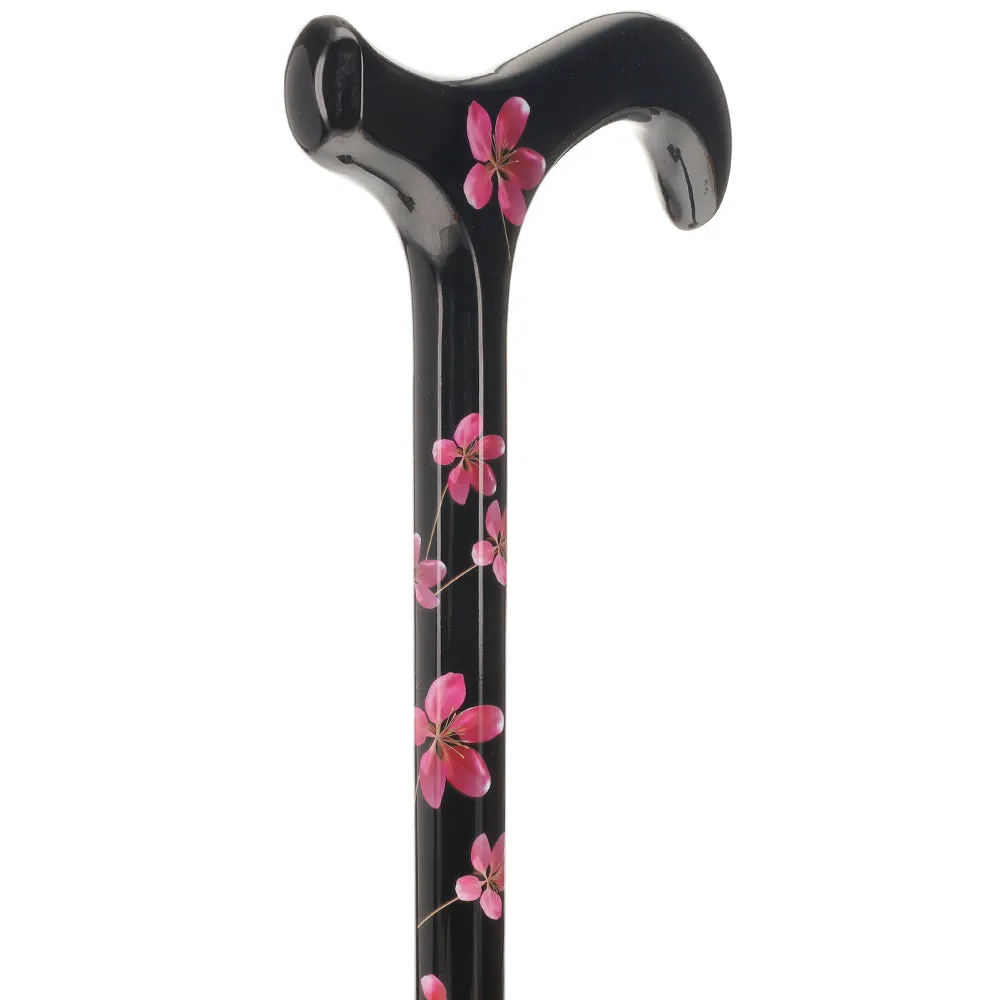 Blossoming Pink Flower Derby Cane - Carbon Fiber