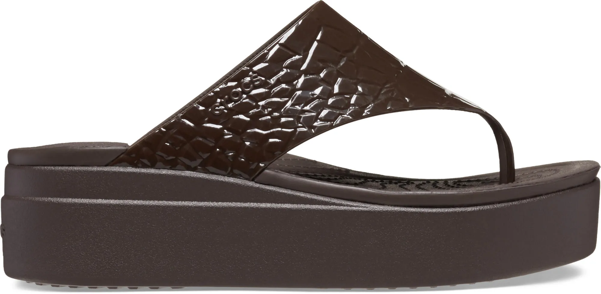 Brooklyn Croco Shine Flip - espresso