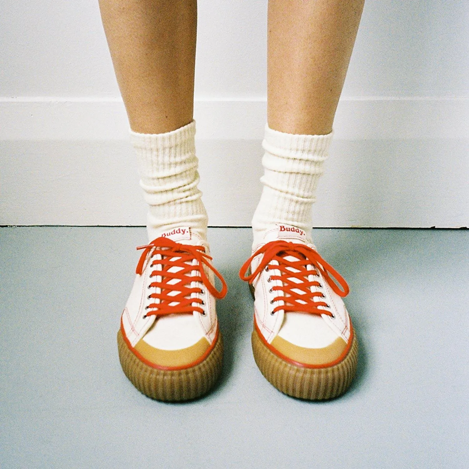 Off-White and Red Buddy x CC Hemp Designer Sneakers