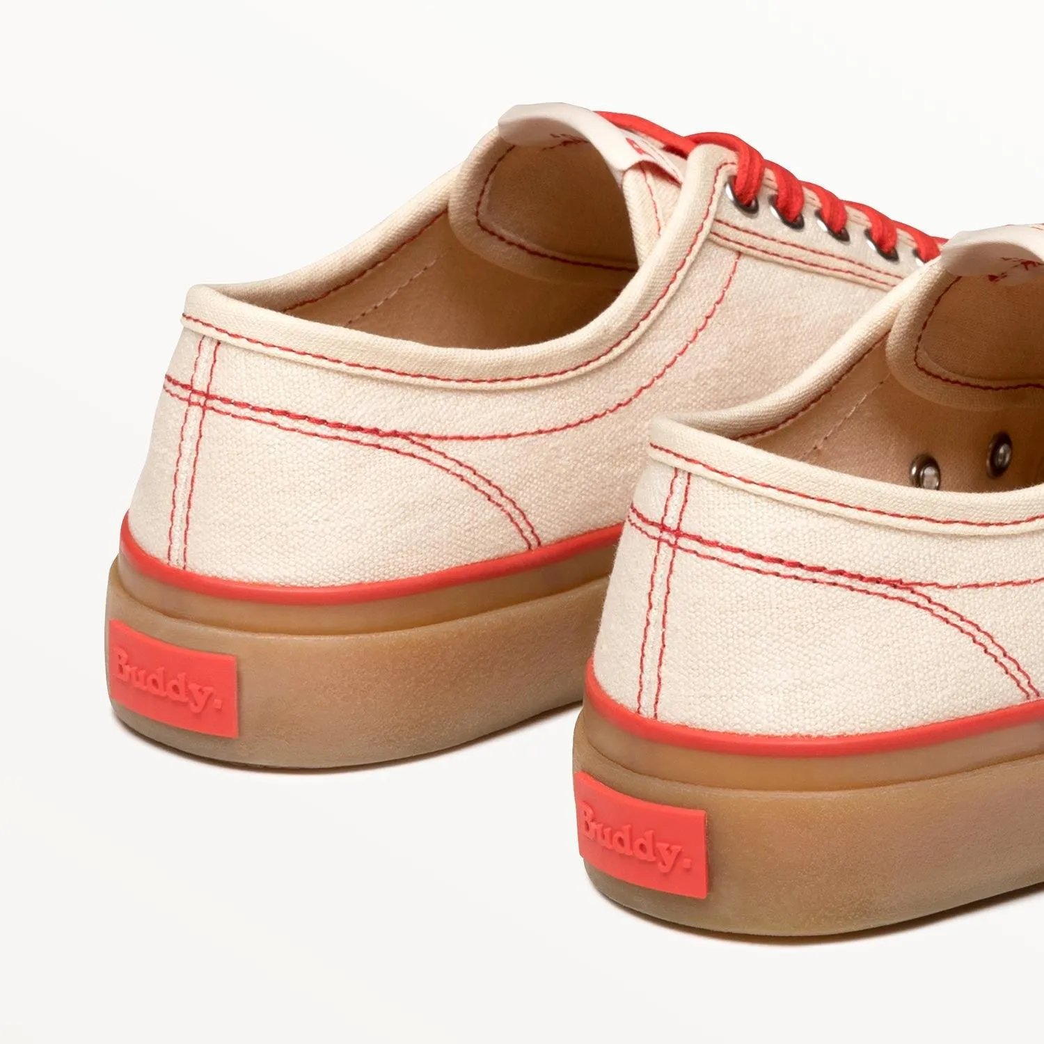 Off-White and Red Buddy x CC Hemp Designer Sneakers