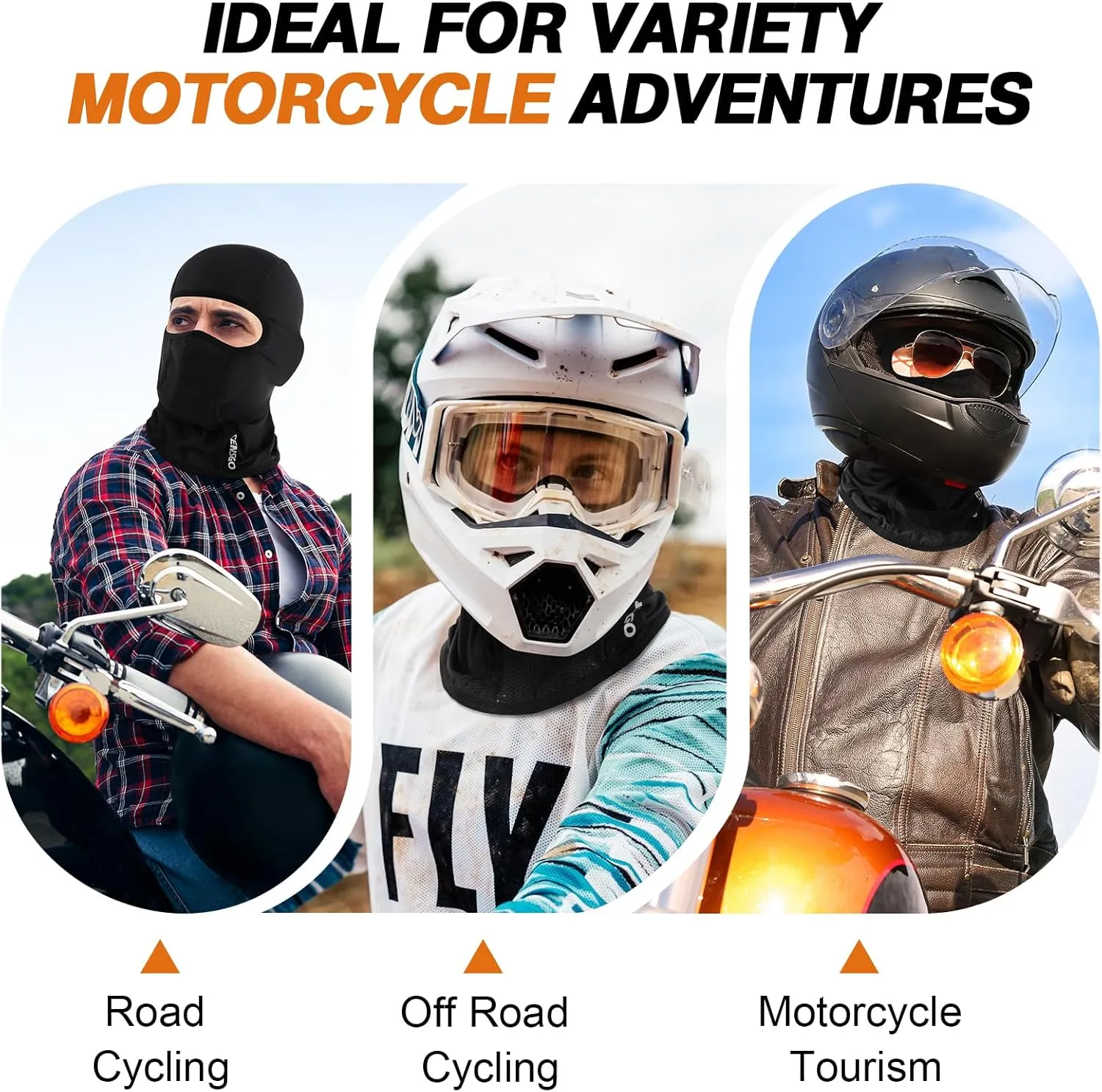 CENSGO Cooling Motorcycle Balaclava Helmet Liner, Breathable Face Cover, Lightweight Shiesty Mask for Men Women Summer Riding