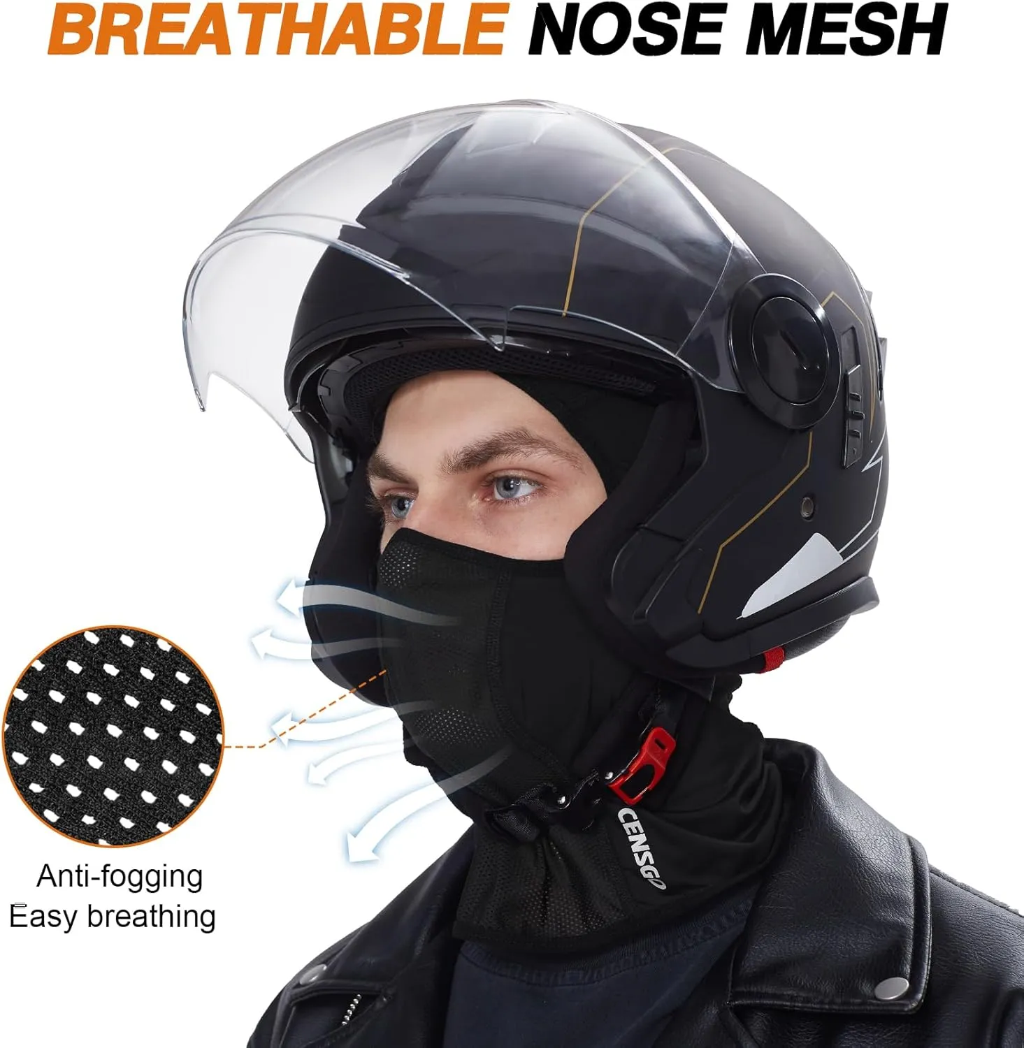 CENSGO Cooling Motorcycle Balaclava Helmet Liner, Breathable Face Cover, Lightweight Shiesty Mask for Men Women Summer Riding