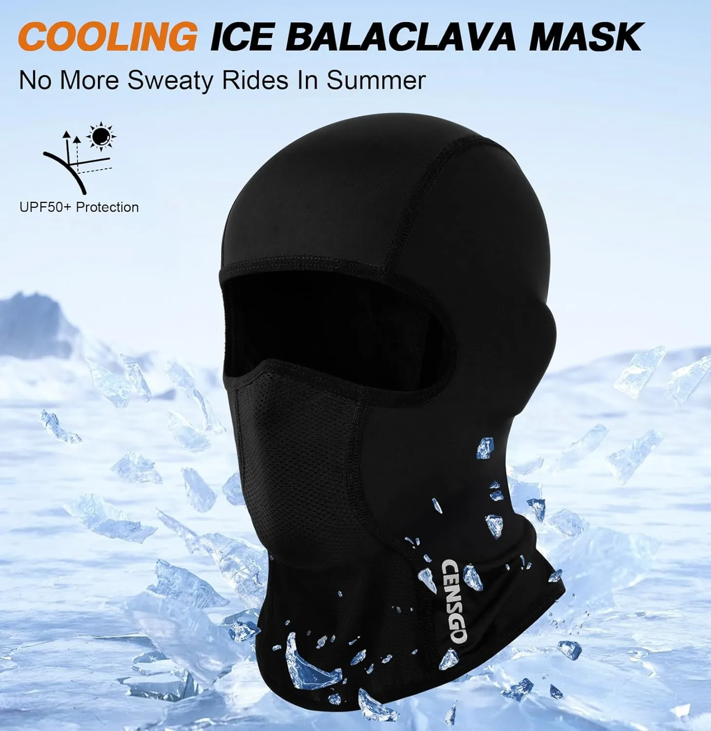 CENSGO Cooling Motorcycle Balaclava Helmet Liner, Breathable Face Cover, Lightweight Shiesty Mask for Men Women Summer Riding