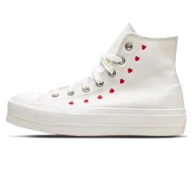 Converse Chuck Taylor All Star Lift Platform High Wmns 'Embroidered Hearts - White'