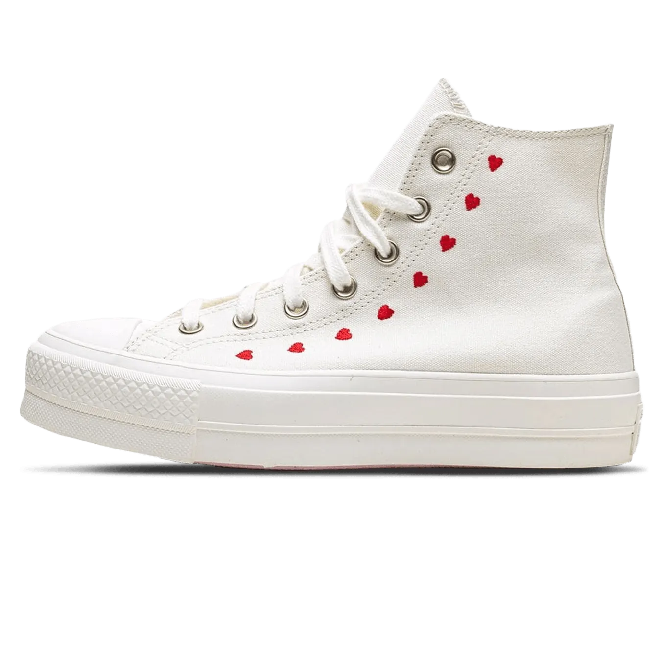 Converse Chuck Taylor All Star Lift Platform High Wmns 'Embroidered Hearts - White'