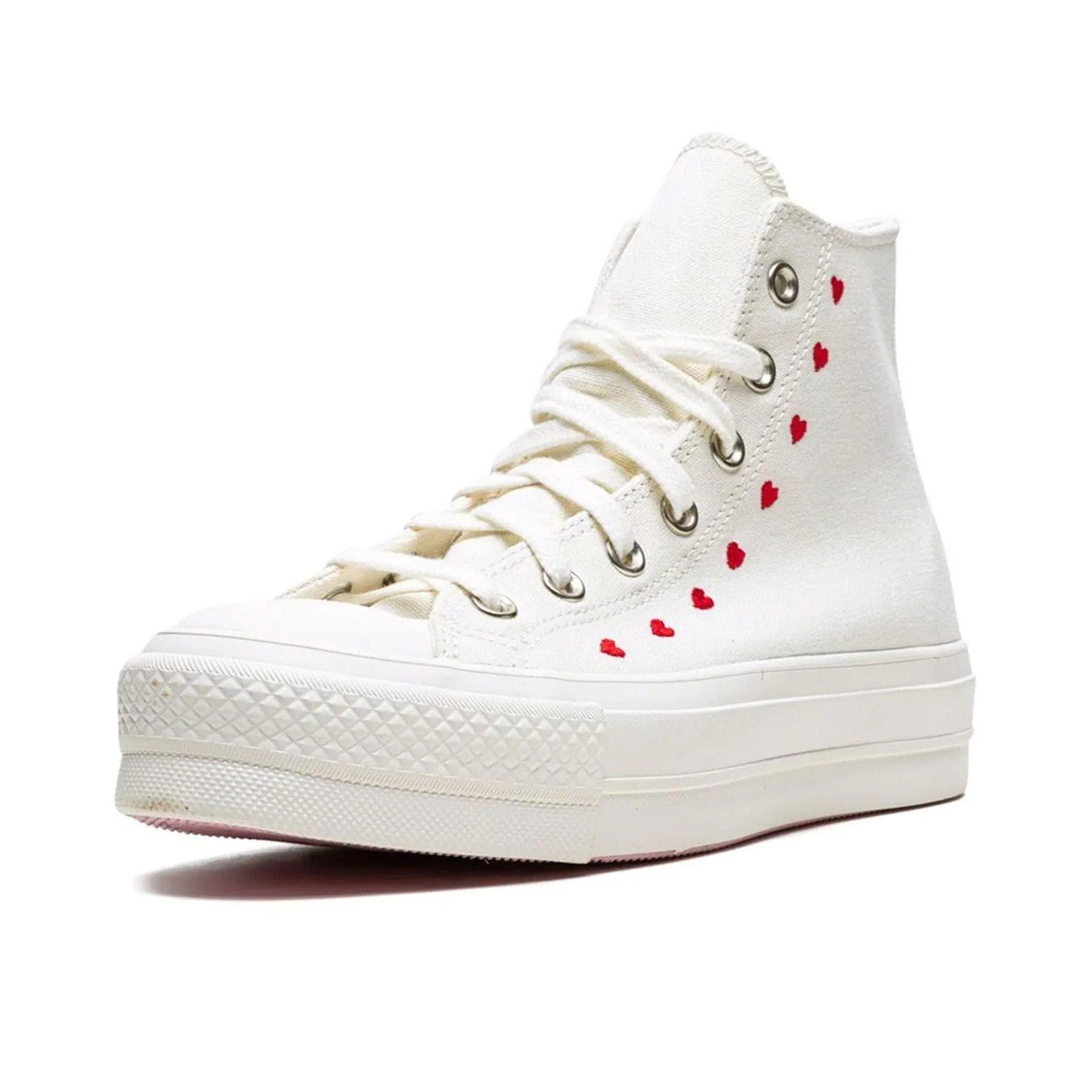 Converse Chuck Taylor All Star Lift Platform High Wmns 'Embroidered Hearts - White'