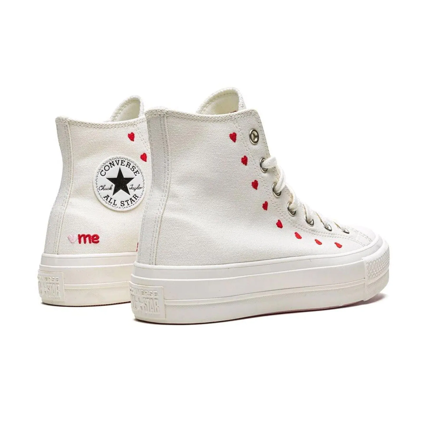 Converse Chuck Taylor All Star Lift Platform High Wmns 'Embroidered Hearts - White'