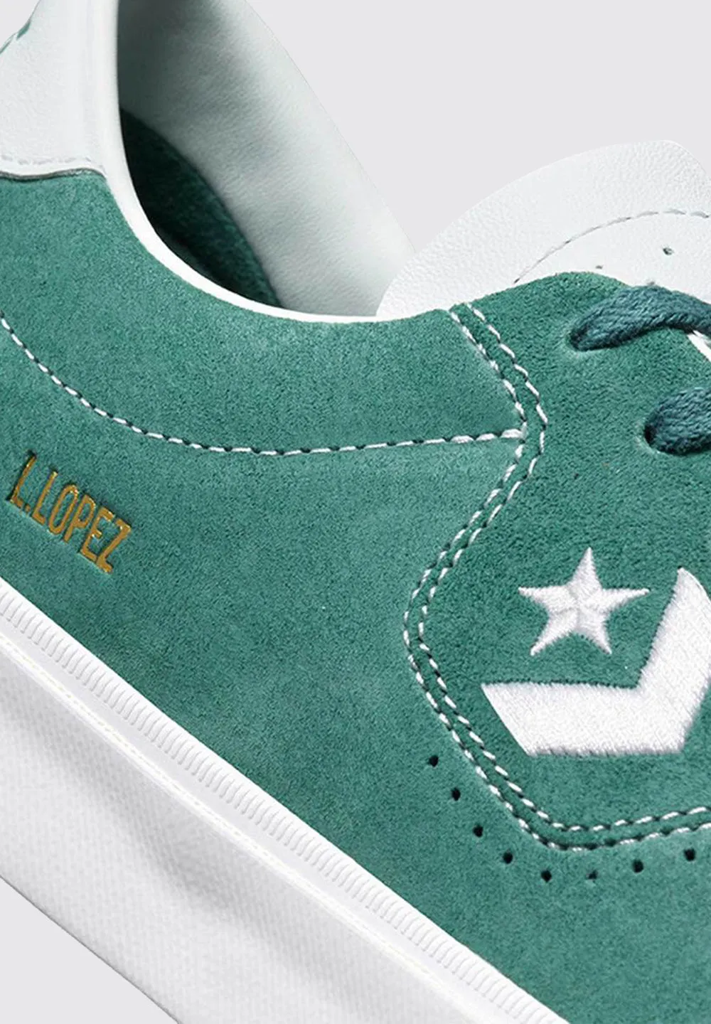 CONVERSE CONS LOUIE LOPEZ PRO SUEDE OX – FOREST PINE/STRING/WHITE