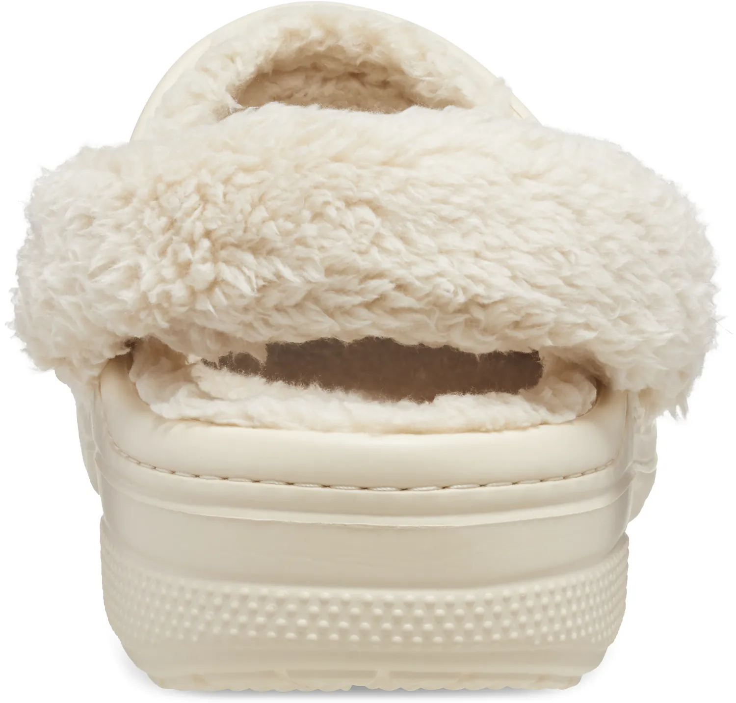 Crocs Baya Lined Fuzzy-Strap Clog - Cream