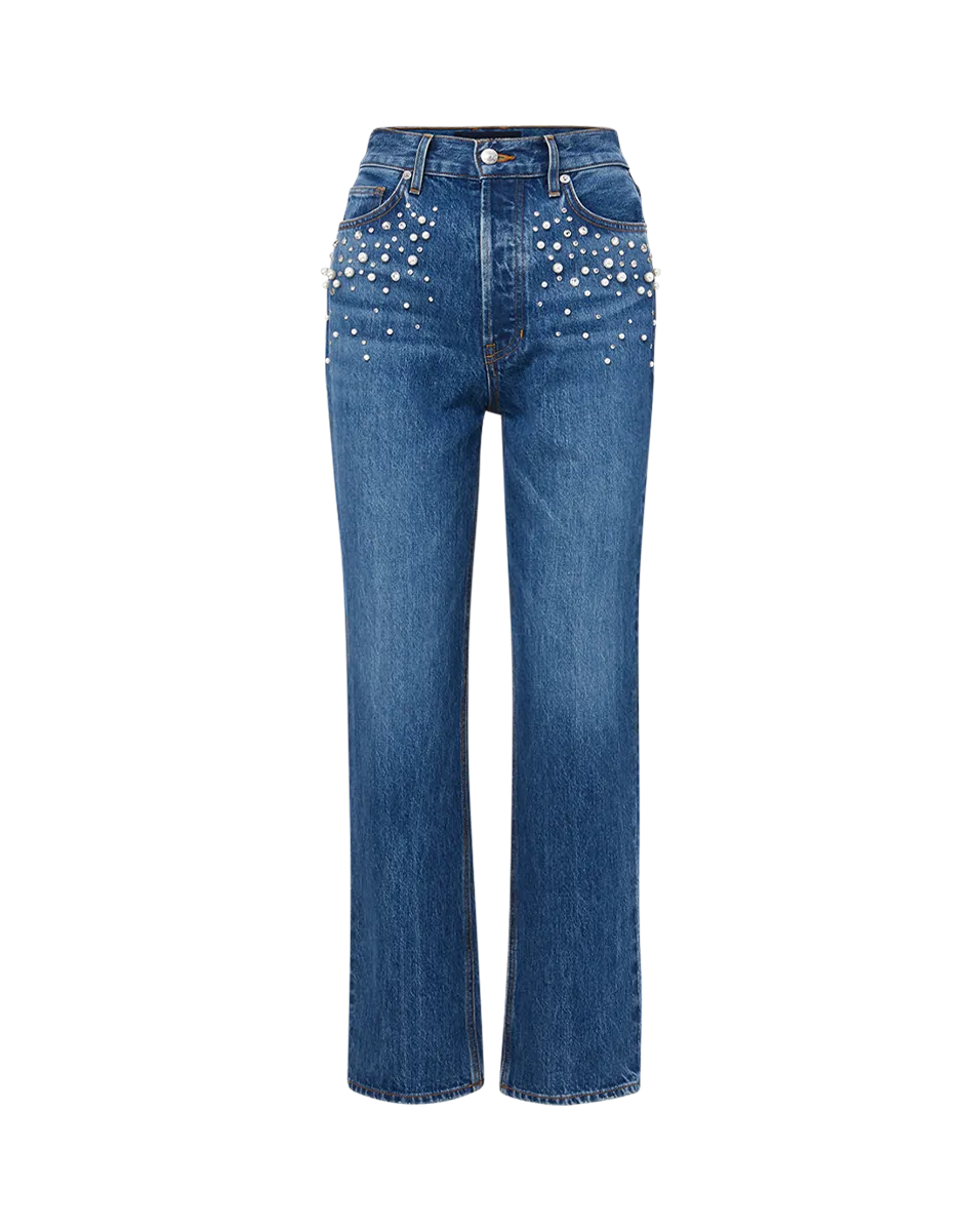 Daniela Straight-Leg Embellished Jean