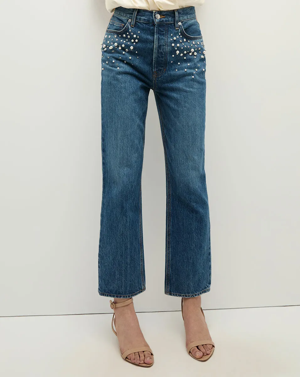 Daniela Straight-Leg Embellished Jean