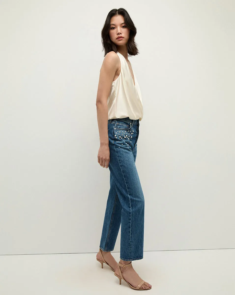 Daniela Straight-Leg Embellished Jean
