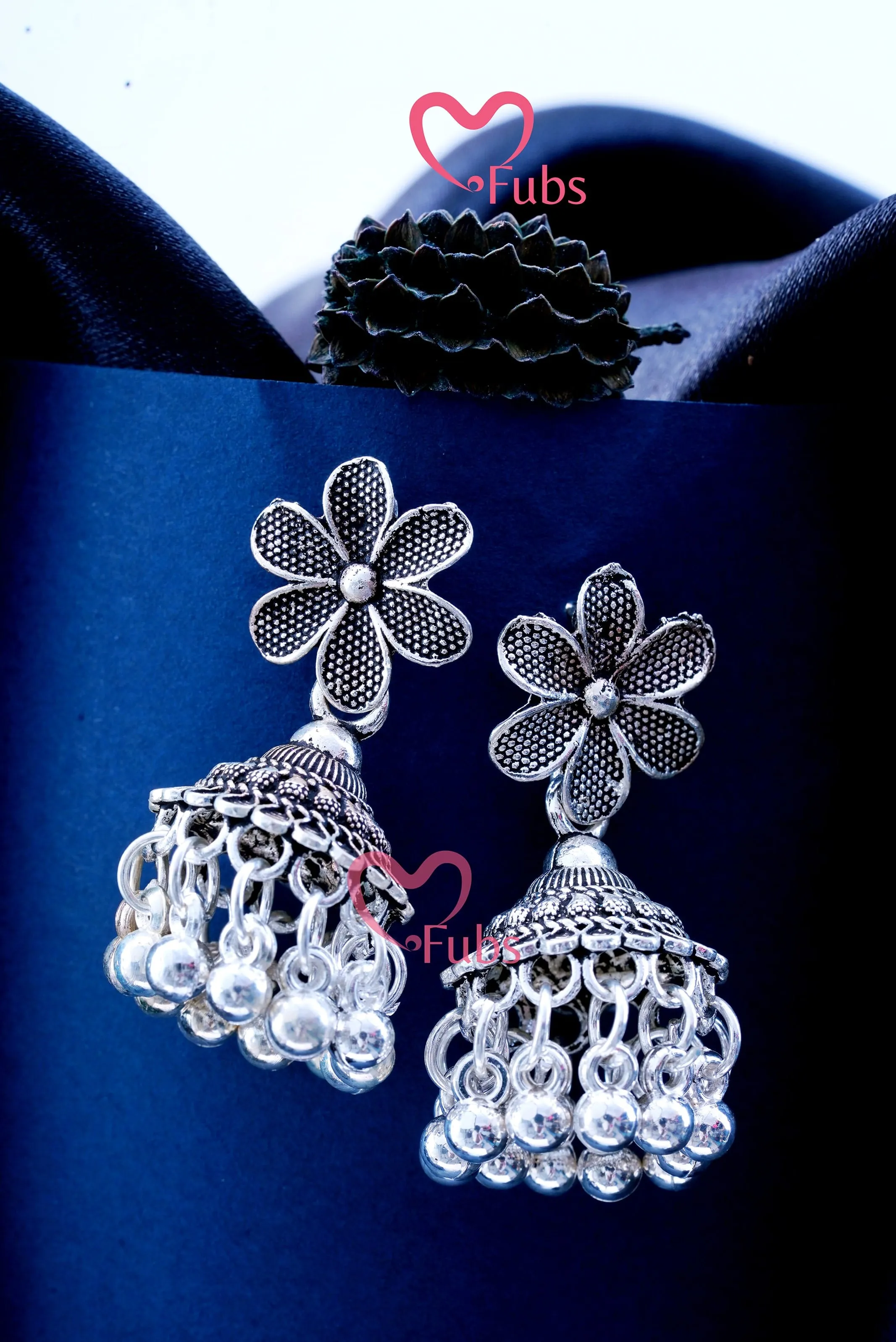 Flower Oxidize Jhumka