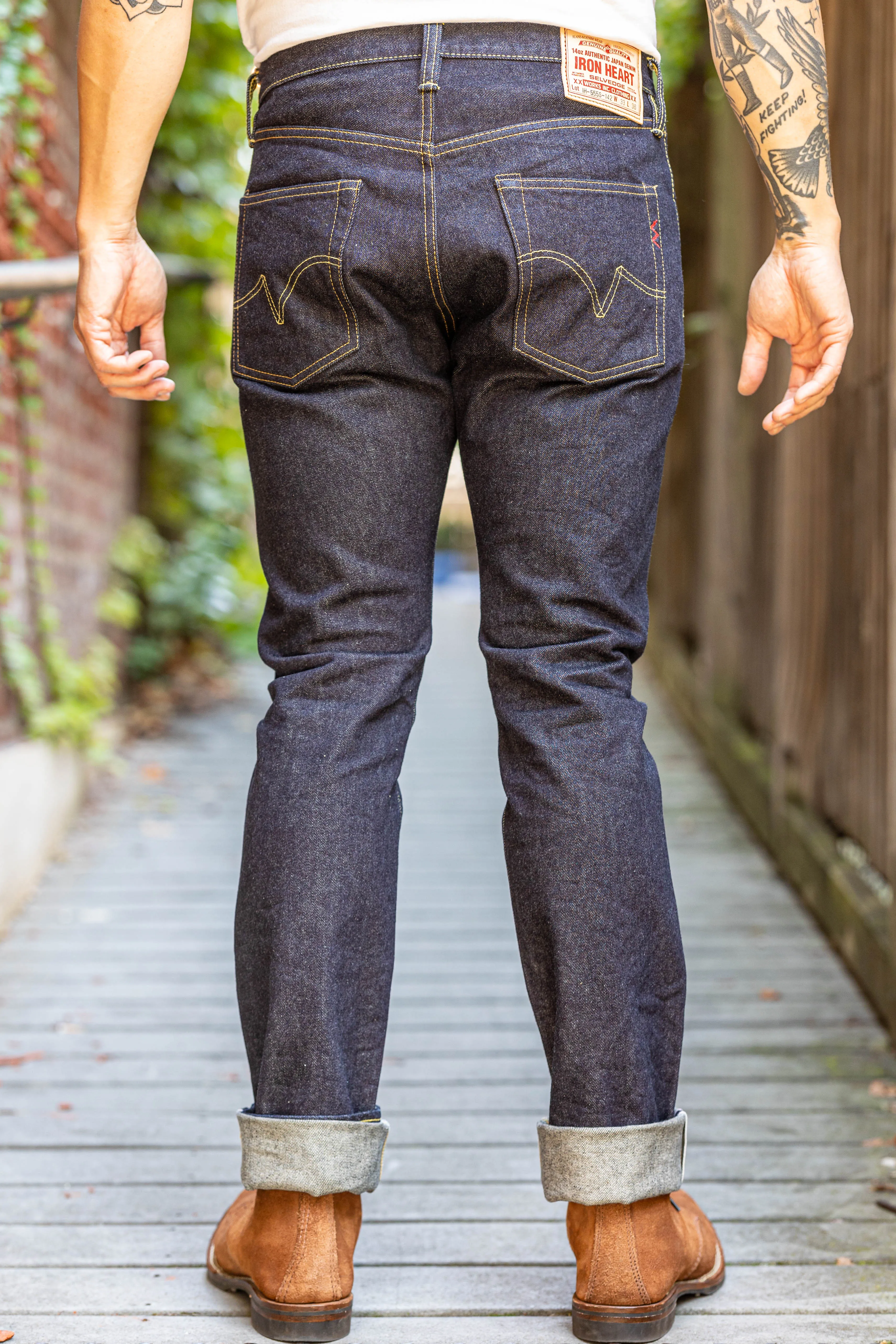 Iron Heart IH-555S-142 14oz Selvedge Denim Super Slim Cut Jeans - Indigo