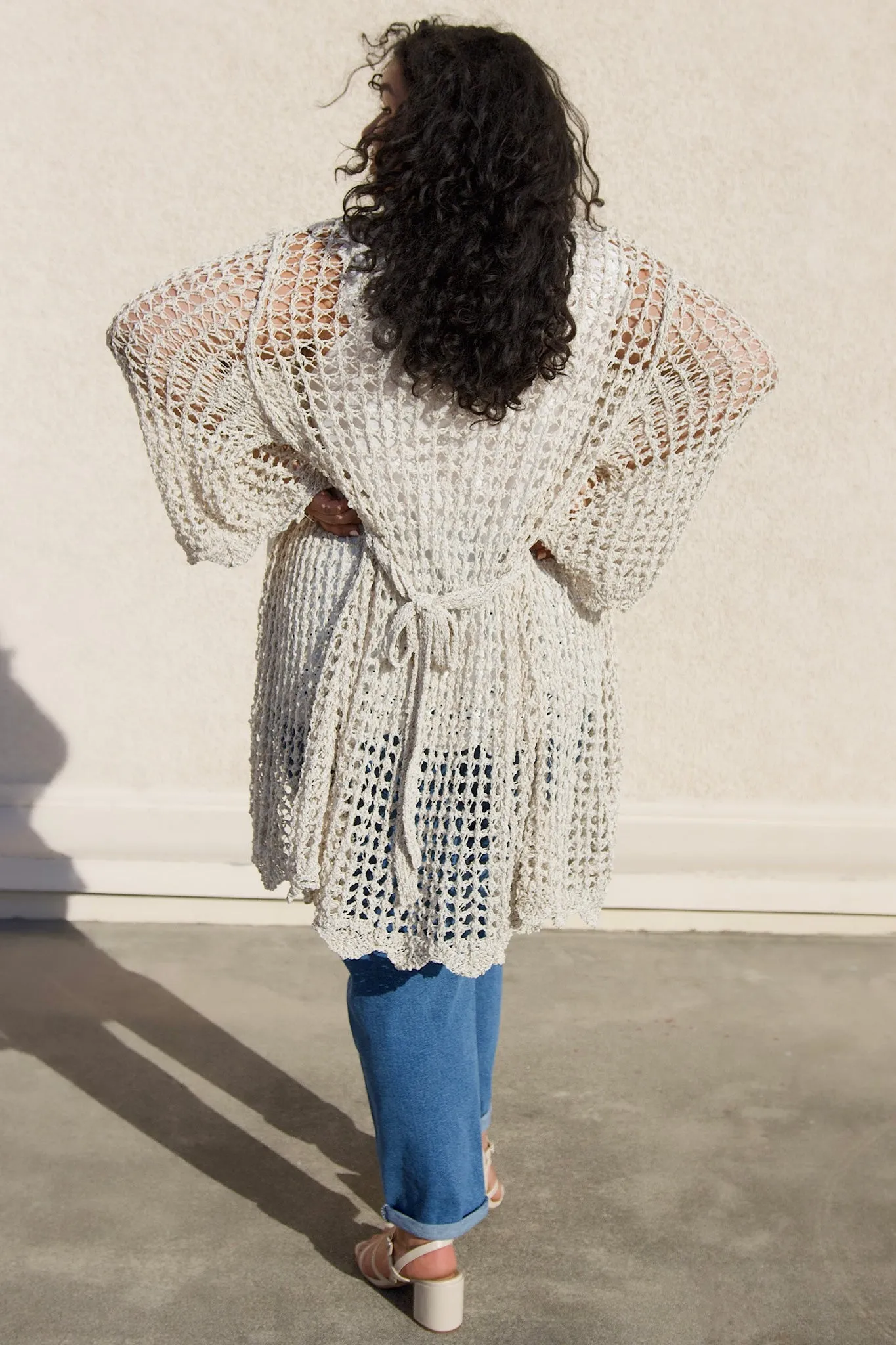 Laguna Open Knit Crochet Kimono
