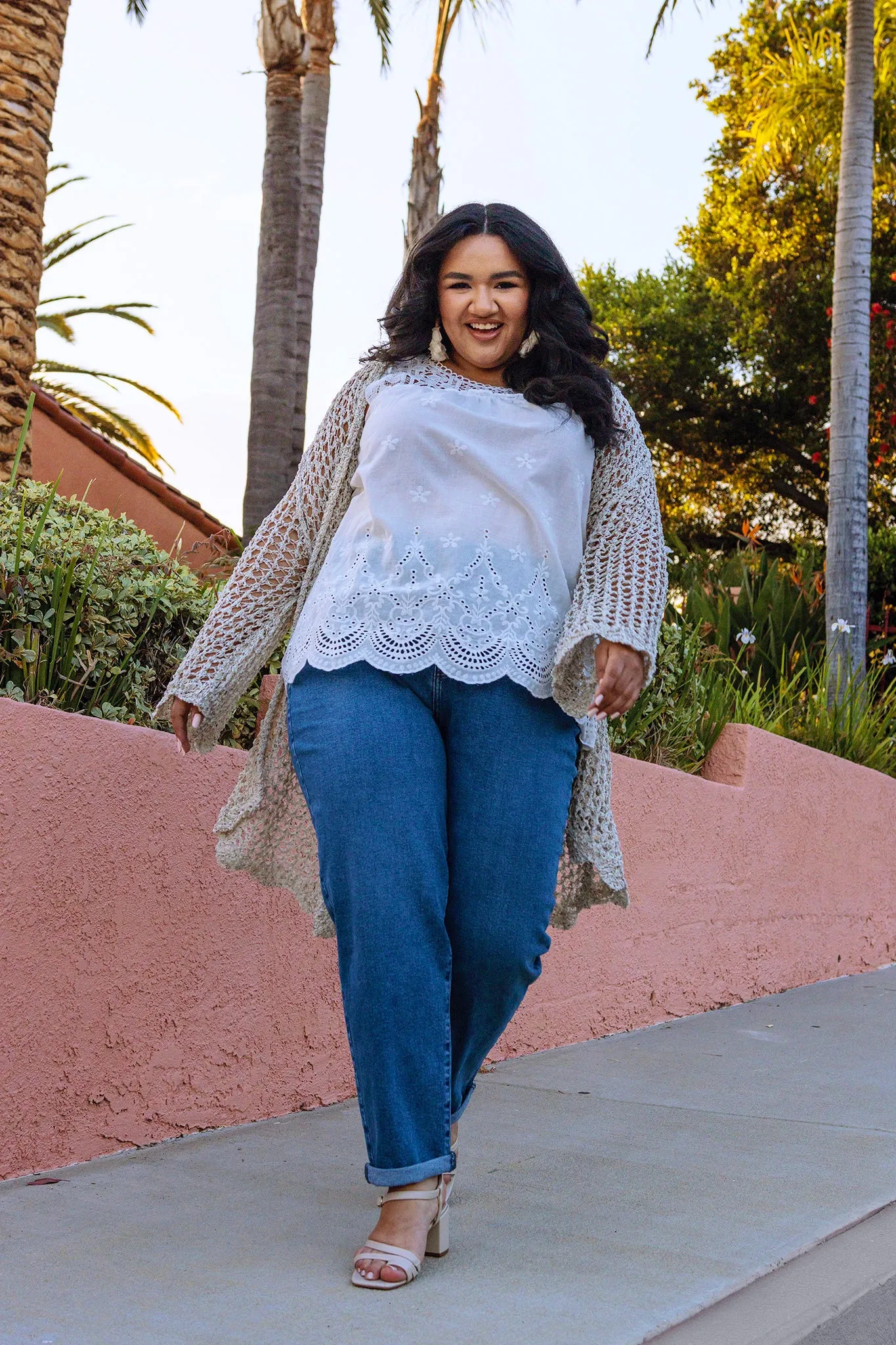 Laguna Open Knit Crochet Kimono