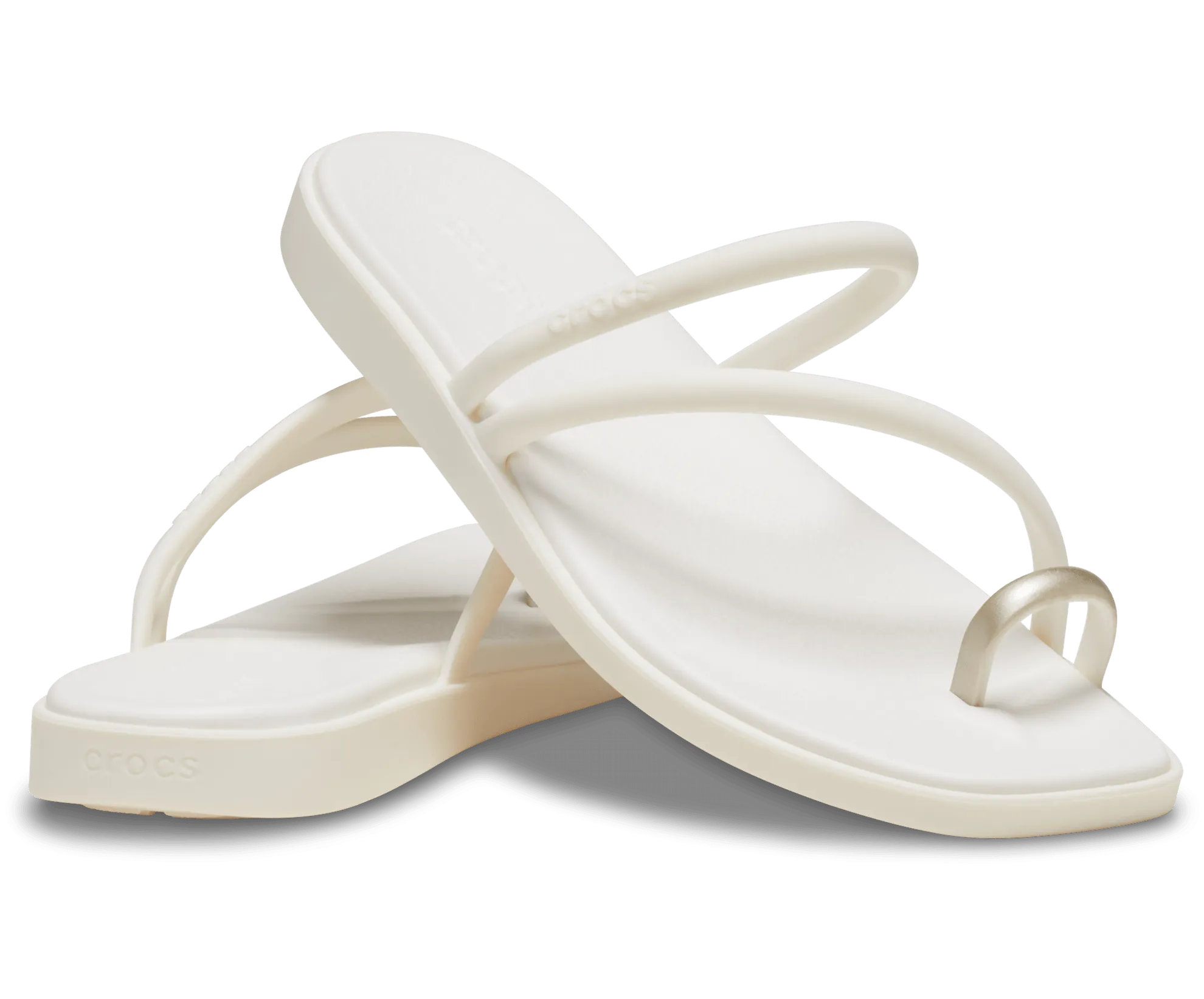 Miami Metallic Toe Loop Sandal - chalk