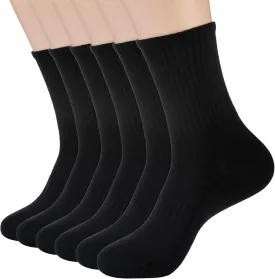 Ndoobiy 6 Pairs Mens Cotton Crew Socks for Men Size 9-11 Size 10-13