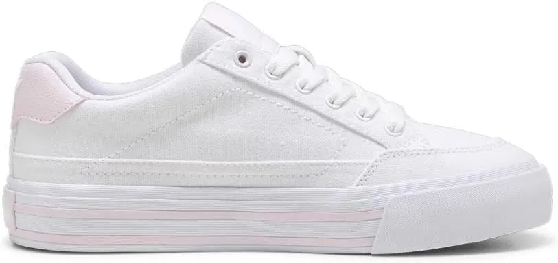 PUMA Women's Court Classic Vulc Shoes, Alpine Snow-Toasted Almond-White, 5.5
