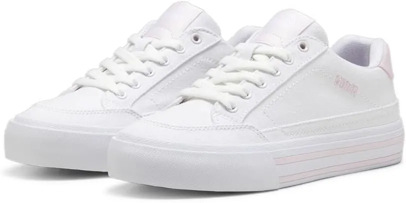 PUMA Women's Court Classic Vulc Shoes, Alpine Snow-Toasted Almond-White, 5.5