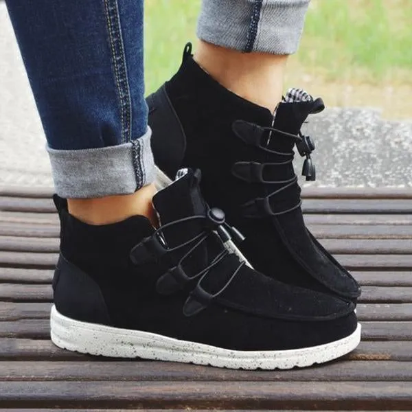 Purpdrank - Casual Laced Front Ankle Boots