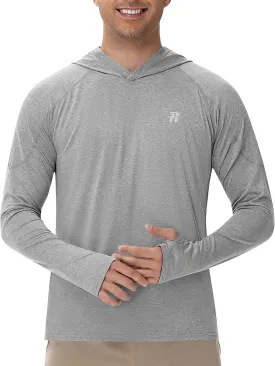 Runhit Fishing Shirts for Men Hoodie Sun Shirt UPF 50  Long Sleeve UV Protection SPF Rash Guard Running Hiking Workout
