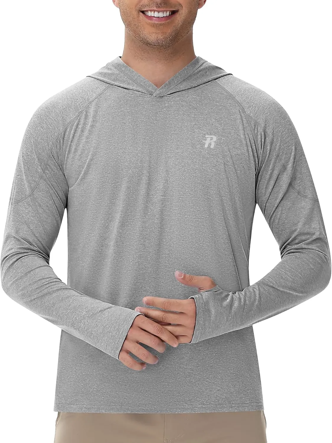 Runhit Fishing Shirts for Men Hoodie Sun Shirt UPF 50  Long Sleeve UV Protection SPF Rash Guard Running Hiking Workout