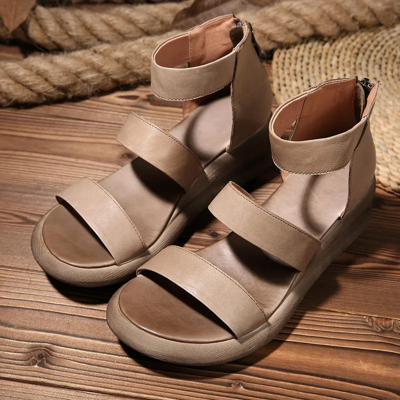Summer Handmade Retro Wedge Strappy Sandals