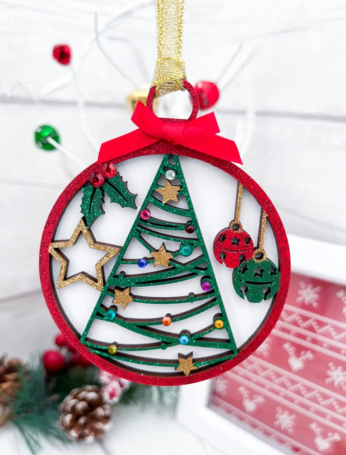 Traditional Wooden Christmas Tree Bauble