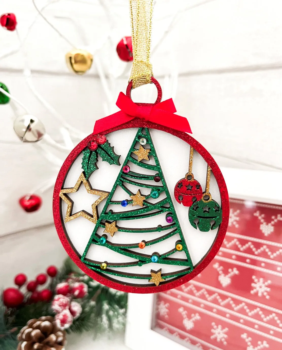 Traditional Wooden Christmas Tree Bauble