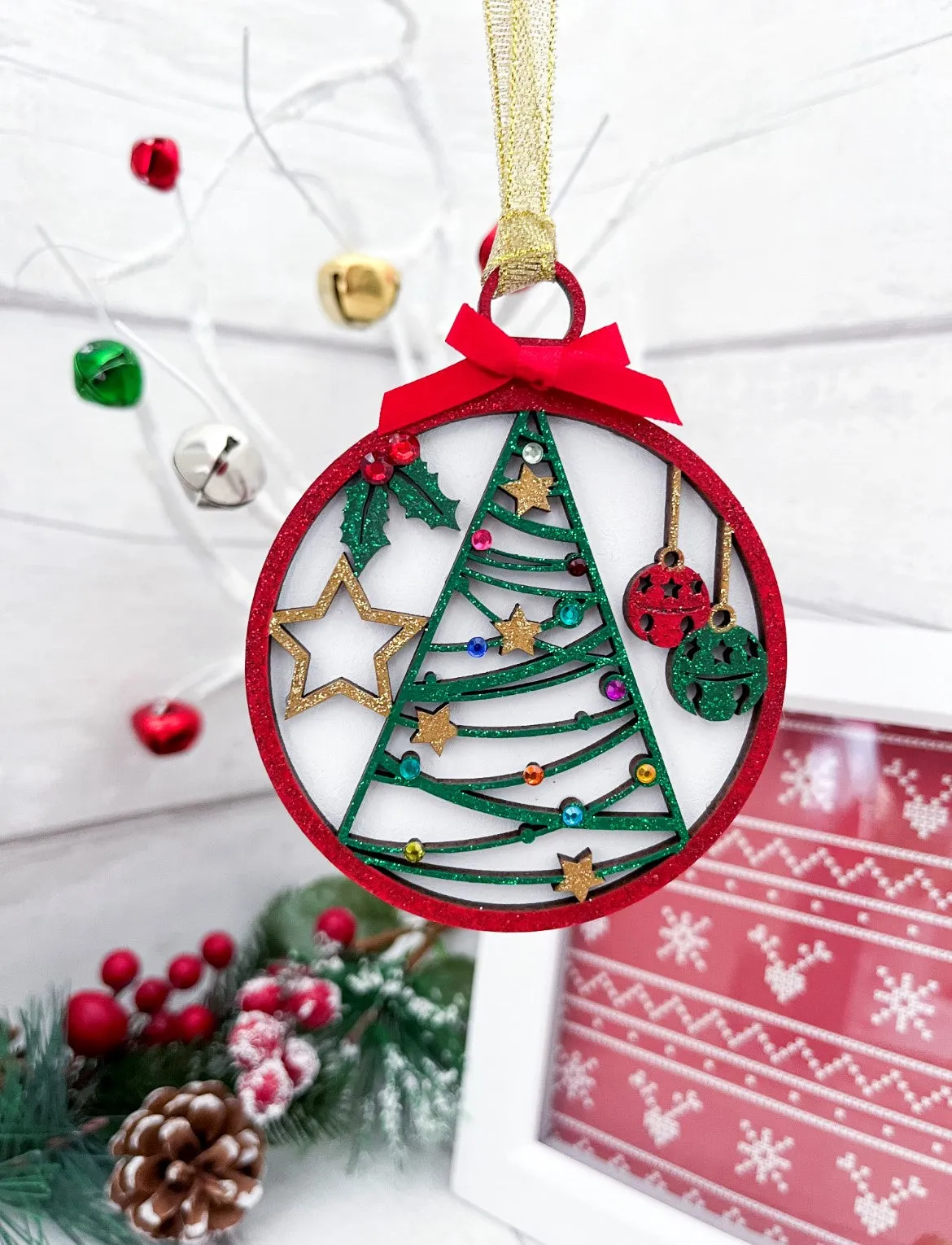 Traditional Wooden Christmas Tree Bauble