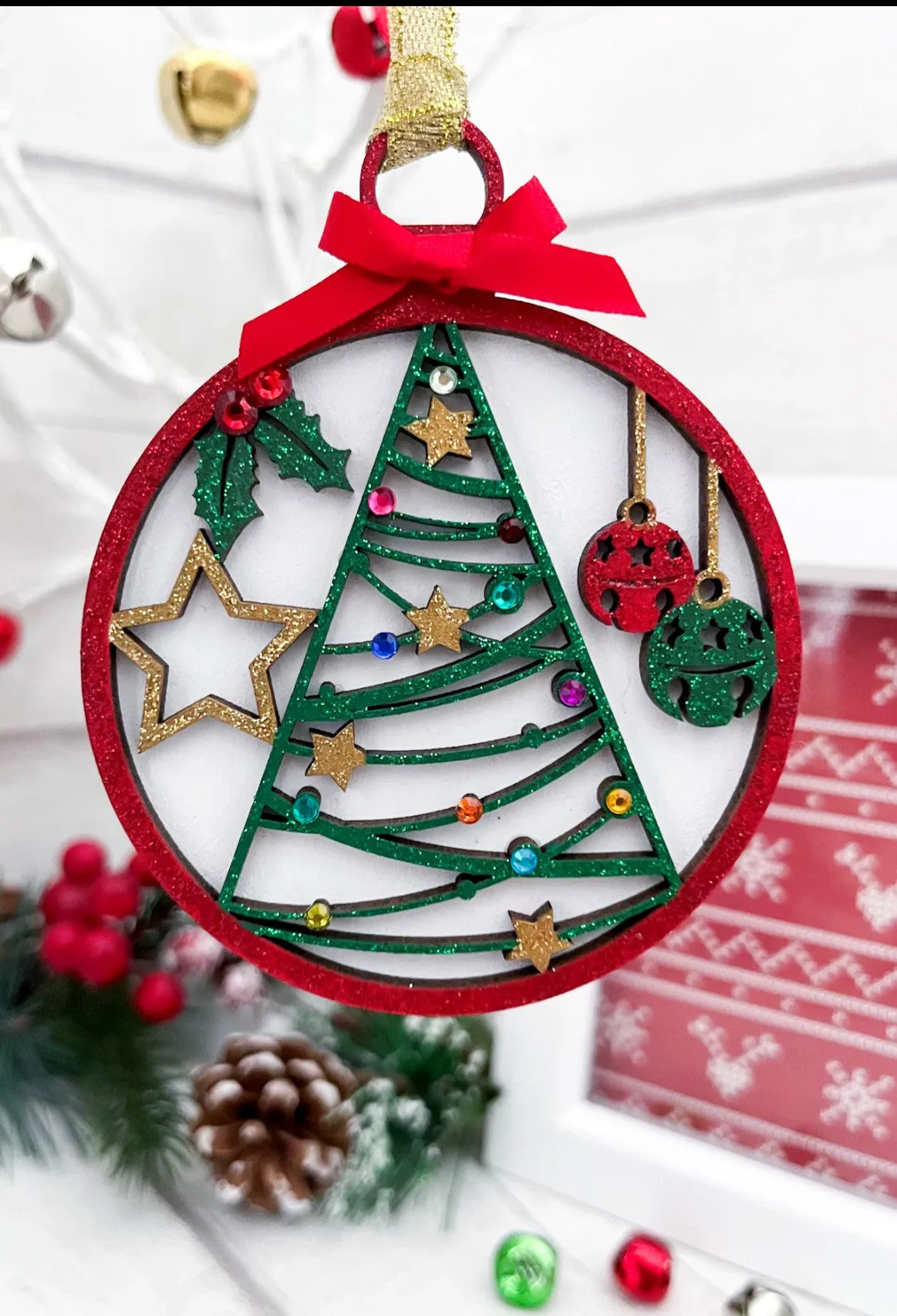 Traditional Wooden Christmas Tree Bauble