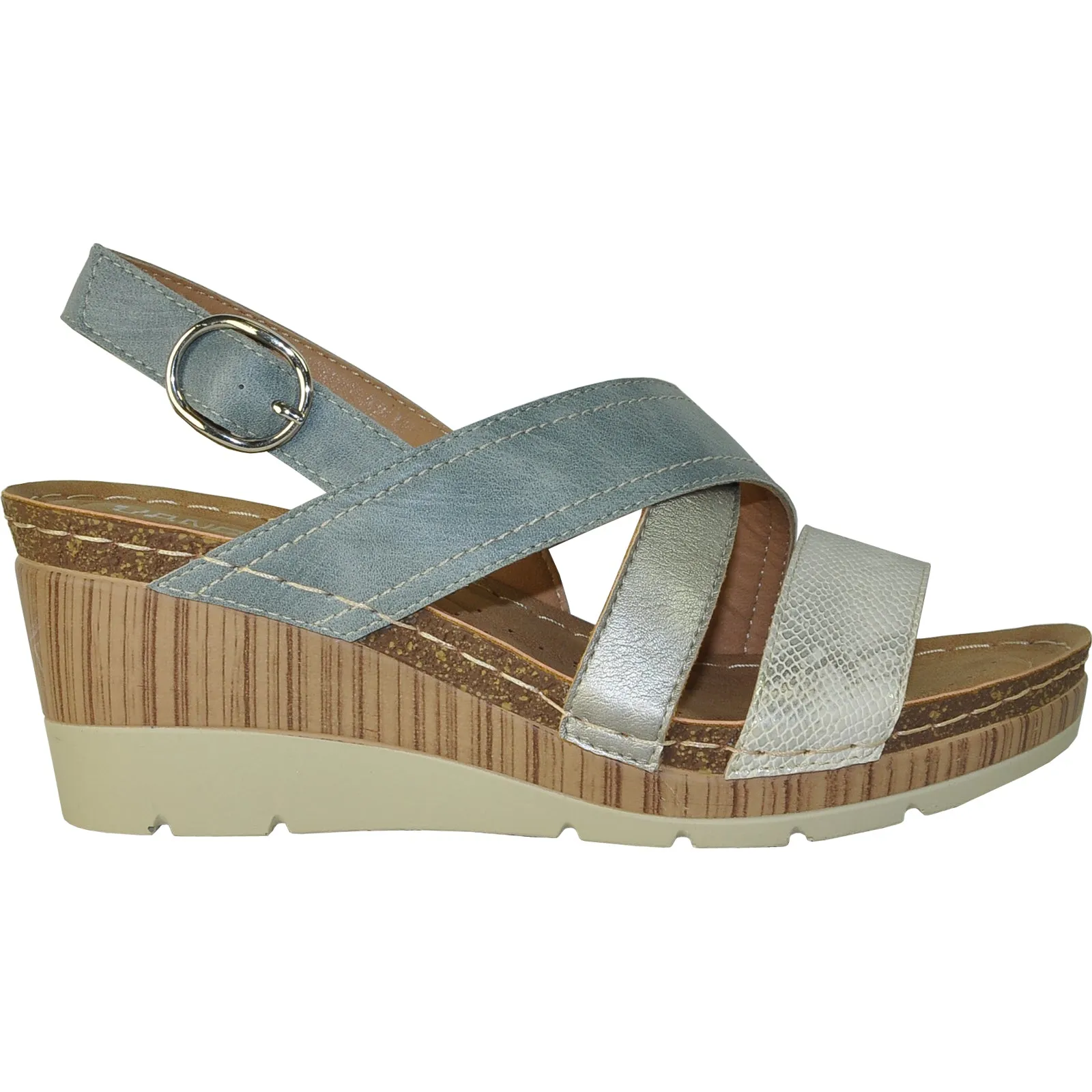 VANGELO Women Sandal REESE Wedge Sandal Blue