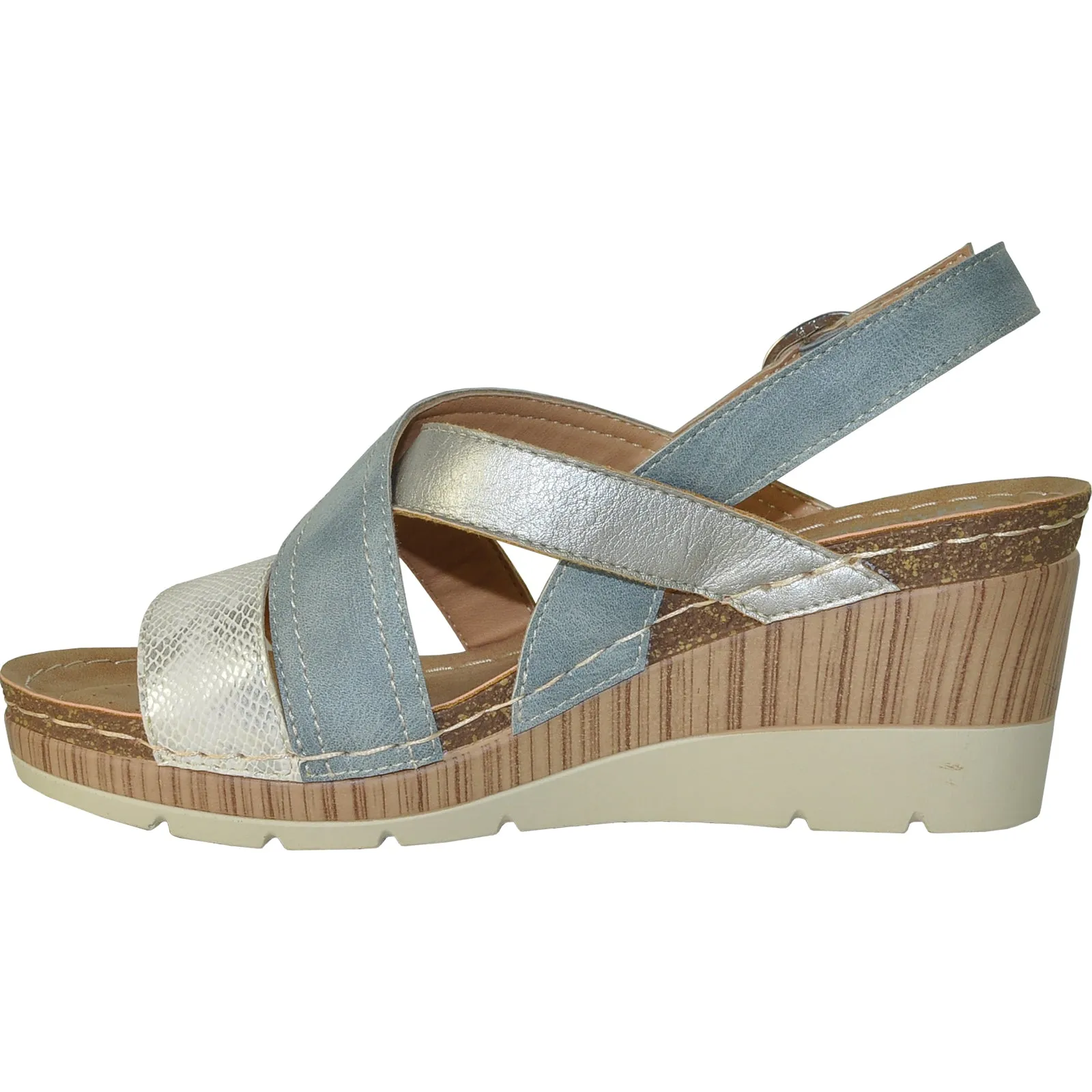 VANGELO Women Sandal REESE Wedge Sandal Blue
