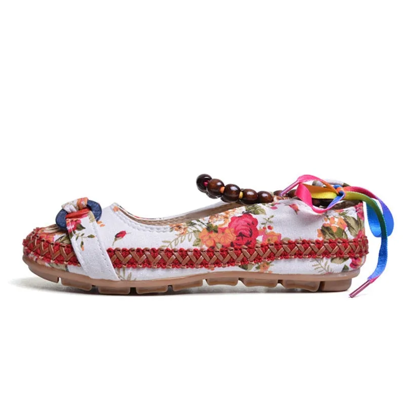 Vintage Ankle Beading Slip-On