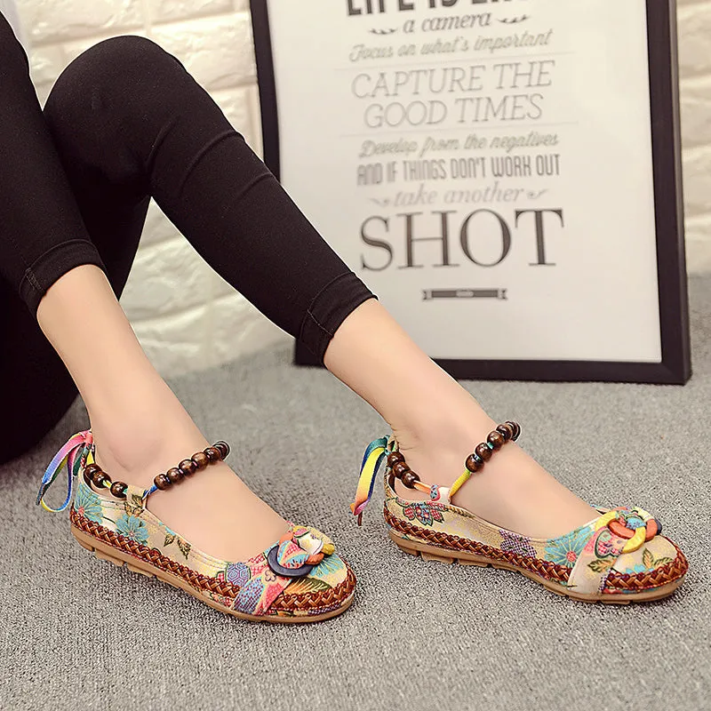 Vintage Ankle Beading Slip-On